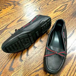 Gucci Leather Ribbon Bow Driving Loafers